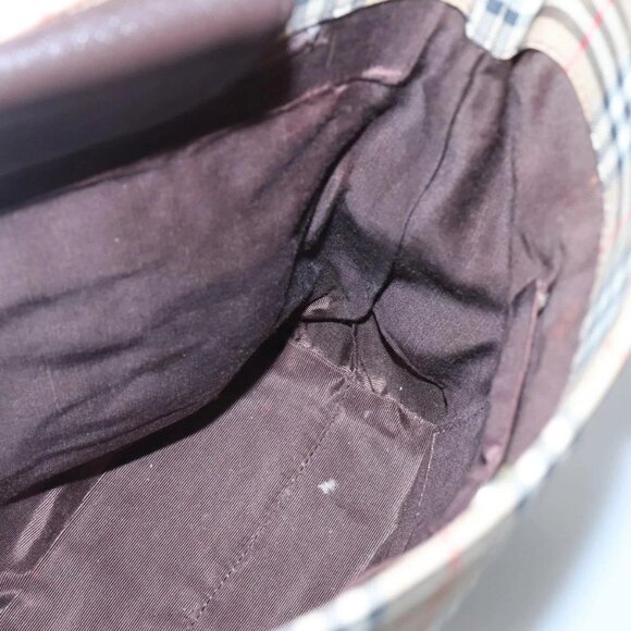 BURBERRY Nova Check Tote Bag Canvas Beige Gold Auth 121552 - Picture 12 of 16